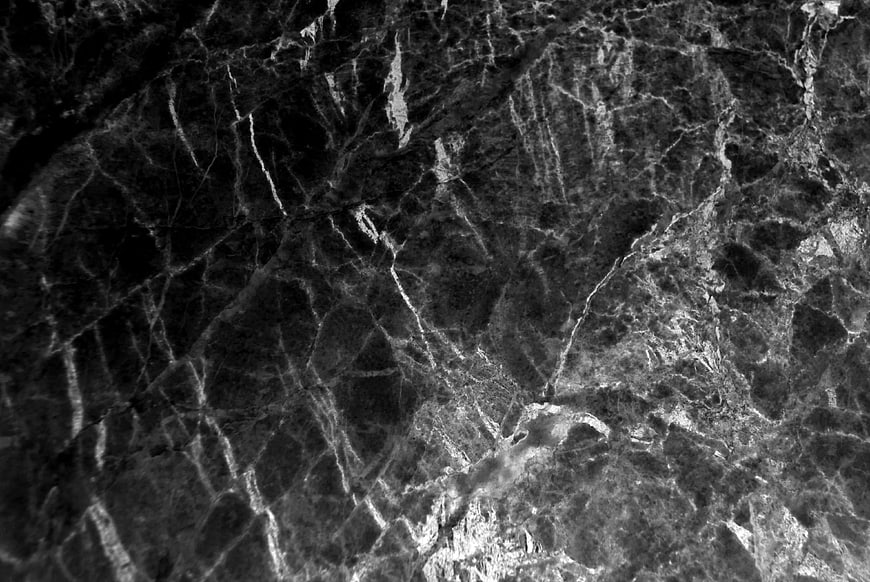 Dark Black Marble Texture Background with White Veins