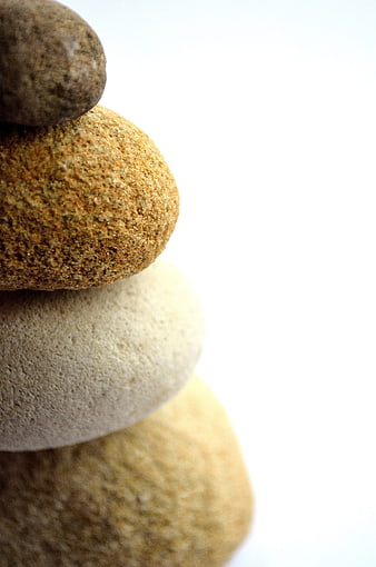 Stacked Zen Stones On White Background