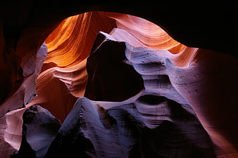 Antelope Canyon Slot Canyon with Orange and Purple Light