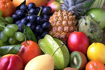 Colorful Assortment of Fresh Tropical and Seasonal Fruits