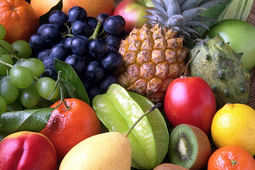 Colorful Assortment of Fresh Tropical and Seasonal Fruits