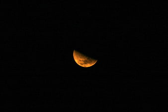 Crescent Moon in Dark Night Sky