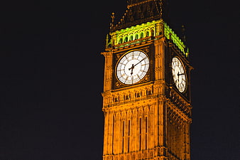 Big Ben Clock Tower Illuminated at Night in London