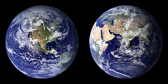 Blue Marble Earth Globe View on Black Background