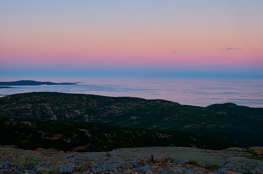 Serene Mountain Landscape Above Sea of Clouds at Dusk