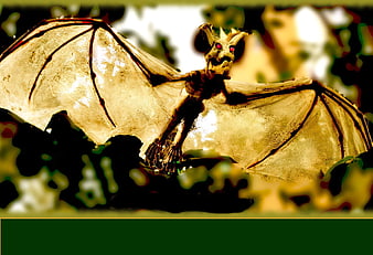 Gruesome Halloween Bat Prop with Glowing Red Eyes
