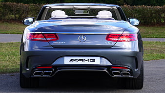 Rear View of Silver Mercedes-AMG S 63 Convertible