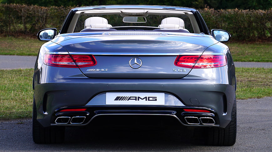 Rear View of Silver Mercedes-AMG S 63 Convertible