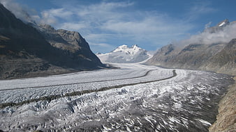 Majestic Glacier Valley in the Swiss Alps