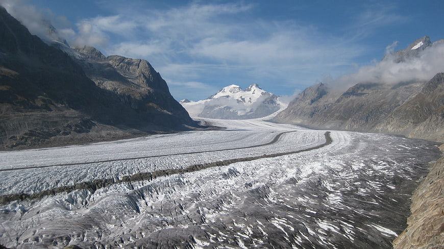 Majestic Glacier Valley in the Swiss Alps