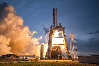 SpaceX Falcon 9 Rocket Launch at Sunset