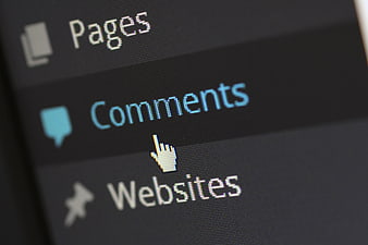 Close-up of WordPress dashboard menu with cursor hovering over Comments