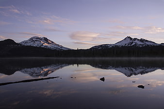 Serene Mountain Lake Reflection at Sunrise