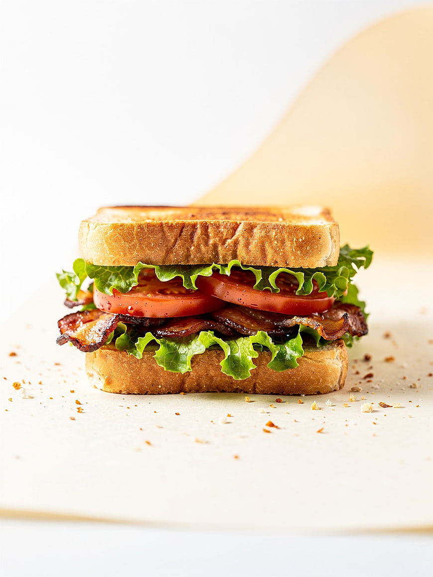 Fresh BLT Sandwich with Crispy Bacon and Lettuce