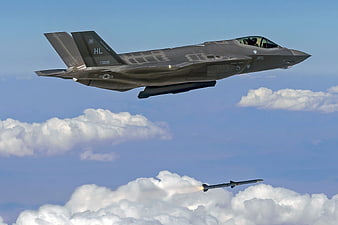 F-35A Lightning II Fighter Jet Launching AIM-120 Missile