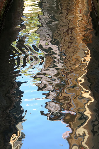 Abstract Water Reflection with Wavy Distorted Patterns