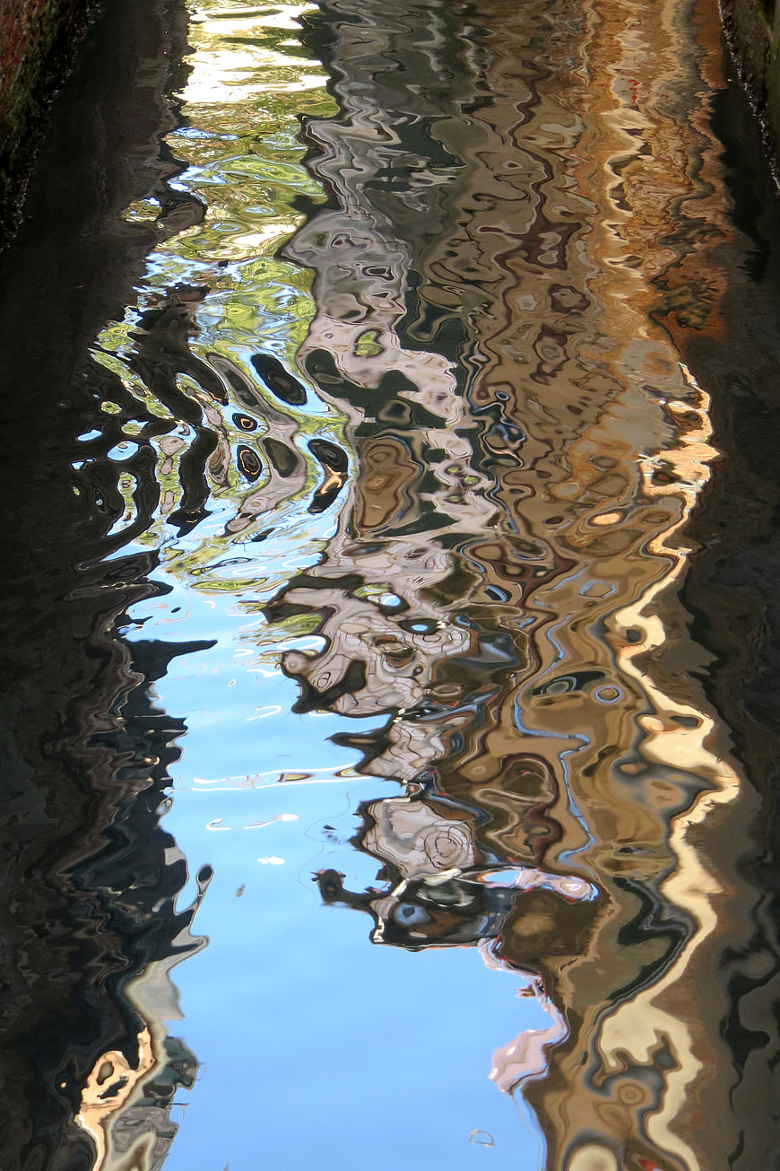 Abstract Water Reflection with Wavy Distorted Patterns
