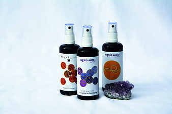 Three Essence Spray Bottles with Amethyst Crystal