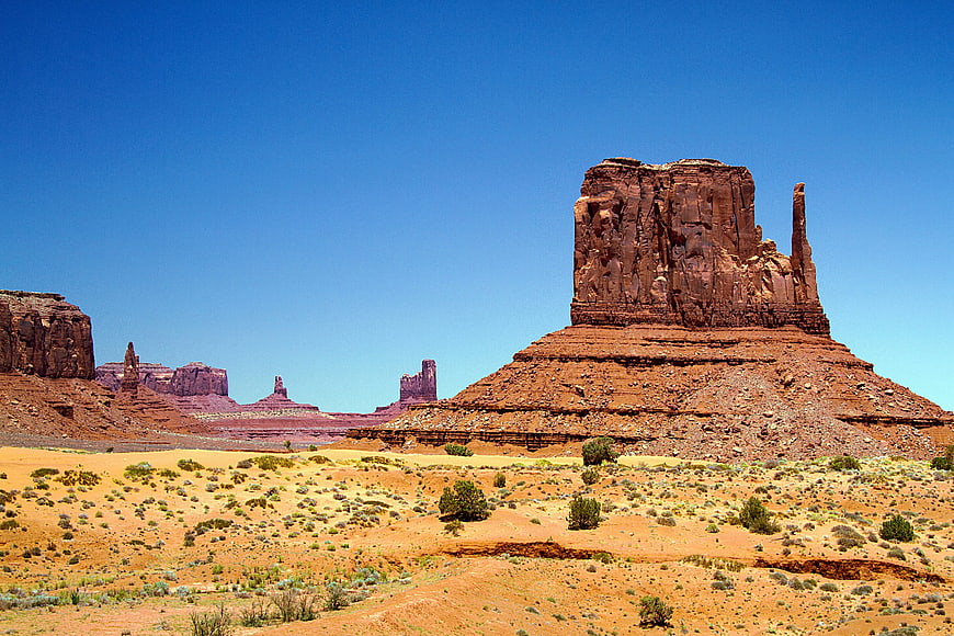 Monument Valley Desert Landscape with Red Rock Buttes