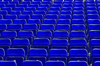 Rows of Empty Blue Stadium Seats