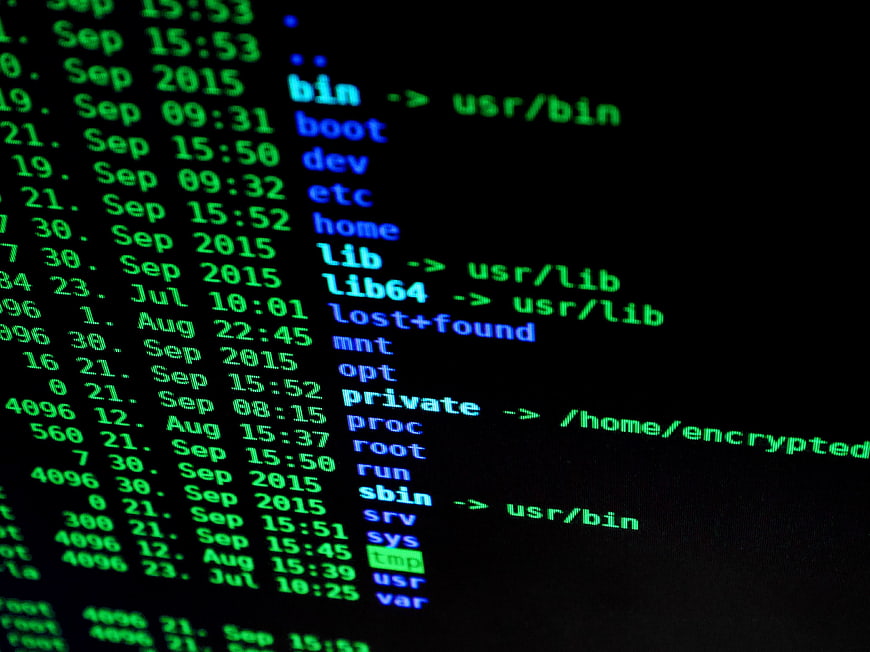Linux Terminal Command Line Interface on Black Screen