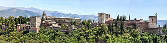 Panoramic View of the Alhambra Palace in Granada, Spain