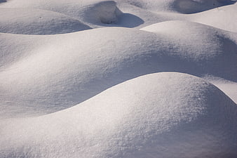 Abstract Close-Up of Smooth Snow Drifts and Textures