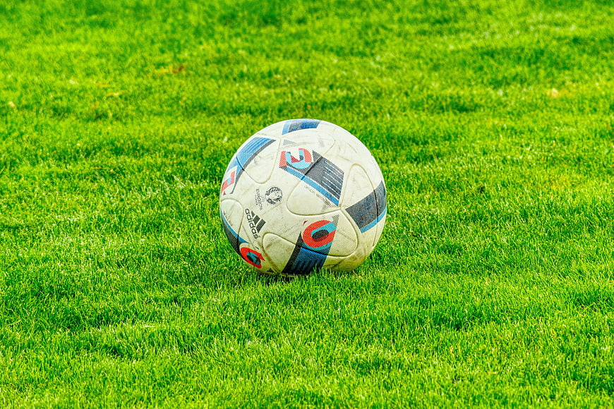 Soccer ball on green grass field