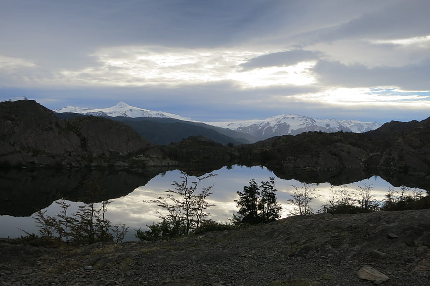 Serene Mountain Lake Reflection in Torres del Paine, Chile