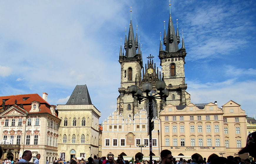 Gothic Church of Our Lady before Týn in Prague Old Town Square