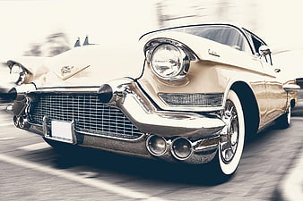 Vintage 1959 Cadillac Eldorado Driving on Road