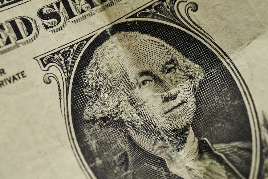 Close-up of Worn One Hundred Dollar Bill Portrait
