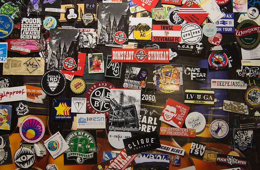 Colorful Sticker Bomb Wall Covering