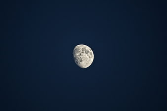 Full Moon in Deep Blue Night Sky