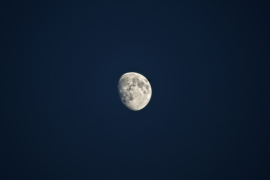 Full Moon in Deep Blue Night Sky