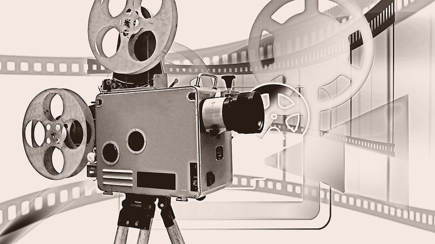 Vintage Film Camera with Projector and Film Strips