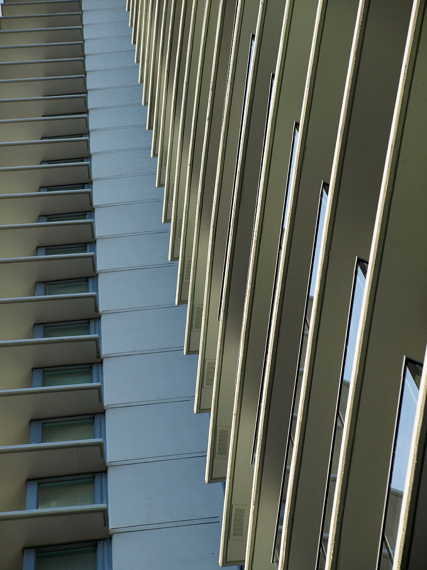 Abstract Modern Architecture with Vertical Lines and Windows