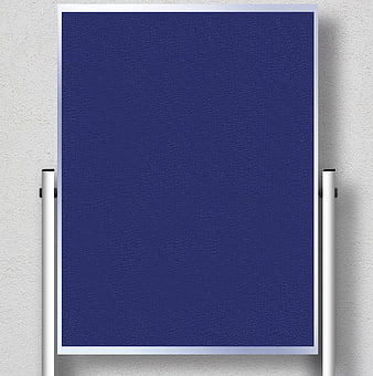 Blue Flipchart Mockup on White Wall