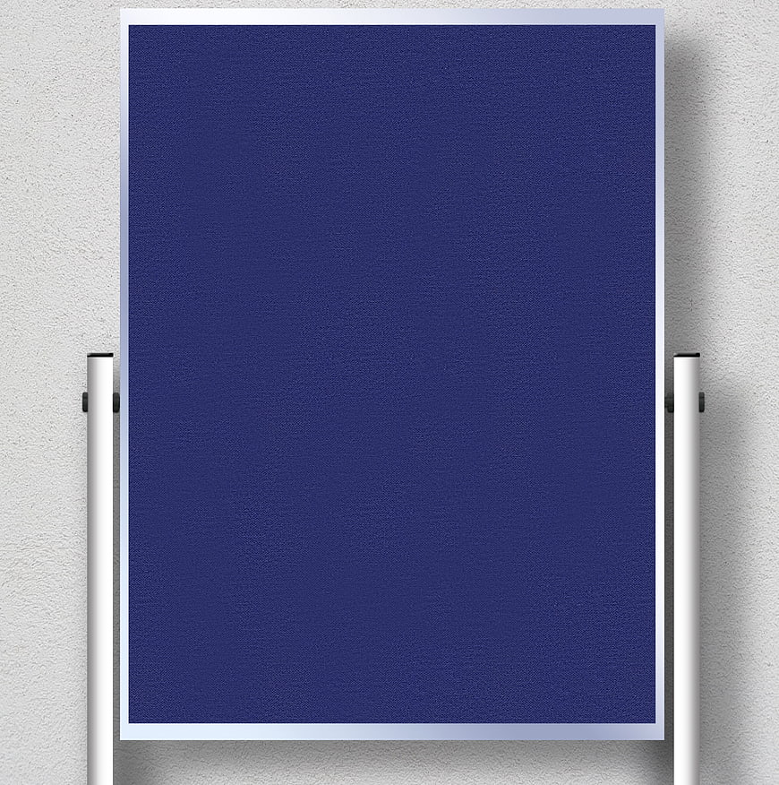 Blue Flipchart Mockup on White Wall