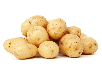 Fresh Raw Potatoes Isolated on White Background