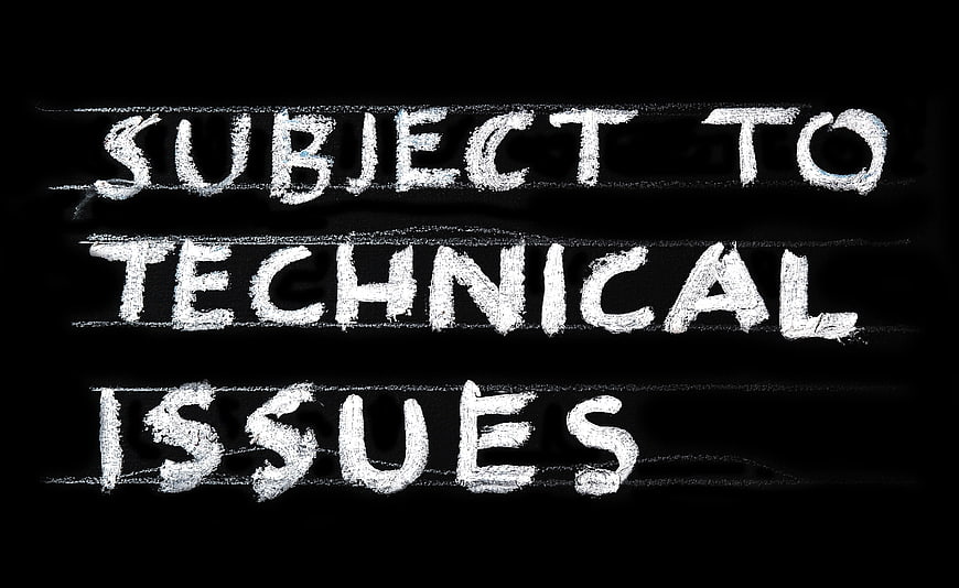 Subject to Technical Issues Chalkboard Text Concept