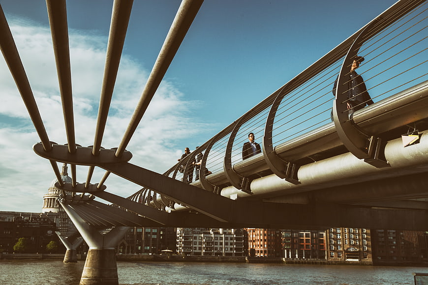 Millennium Bridge London with St Paul's Cathedral