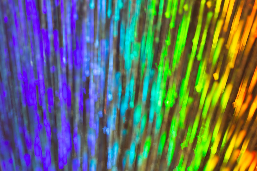 Abstract Rainbow Light Streaks Background