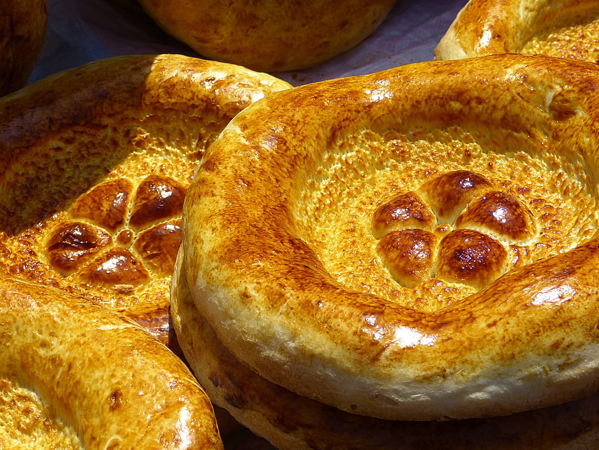 Close-up of Golden Brown Traditional Round Flatbread