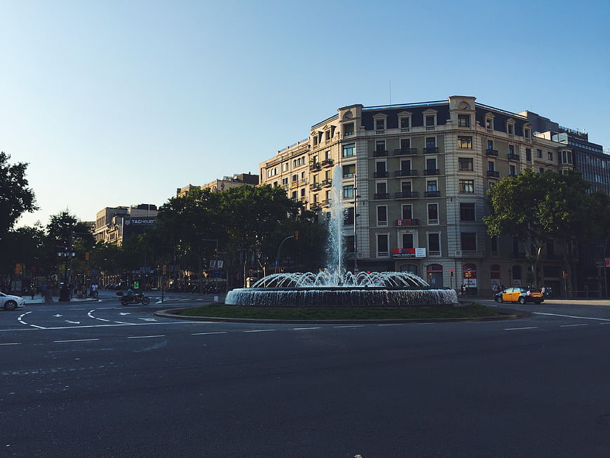City Roundabout with Fountain and Classic Architecture