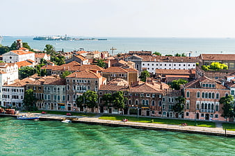 Aerial View of Burano Island Venice Italy