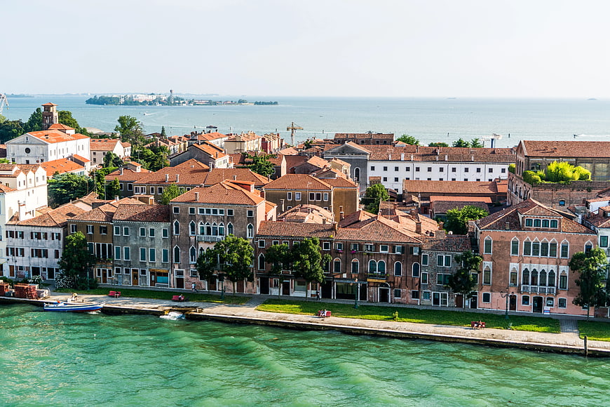 Aerial View of Burano Island Venice Italy