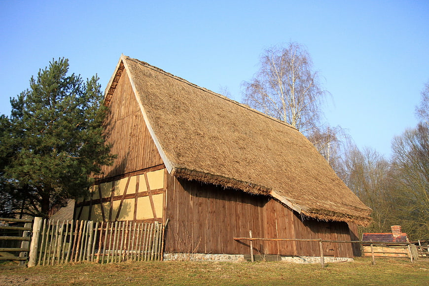 Traditional Thatched Roof Cottage in Open Air Museum