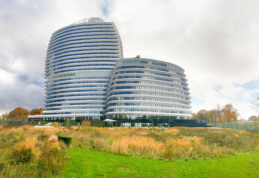 Modern curved DUO office building in Groningen, Netherlands