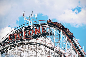 Cyclone Roller Coaster at Coney Island Amusement Park